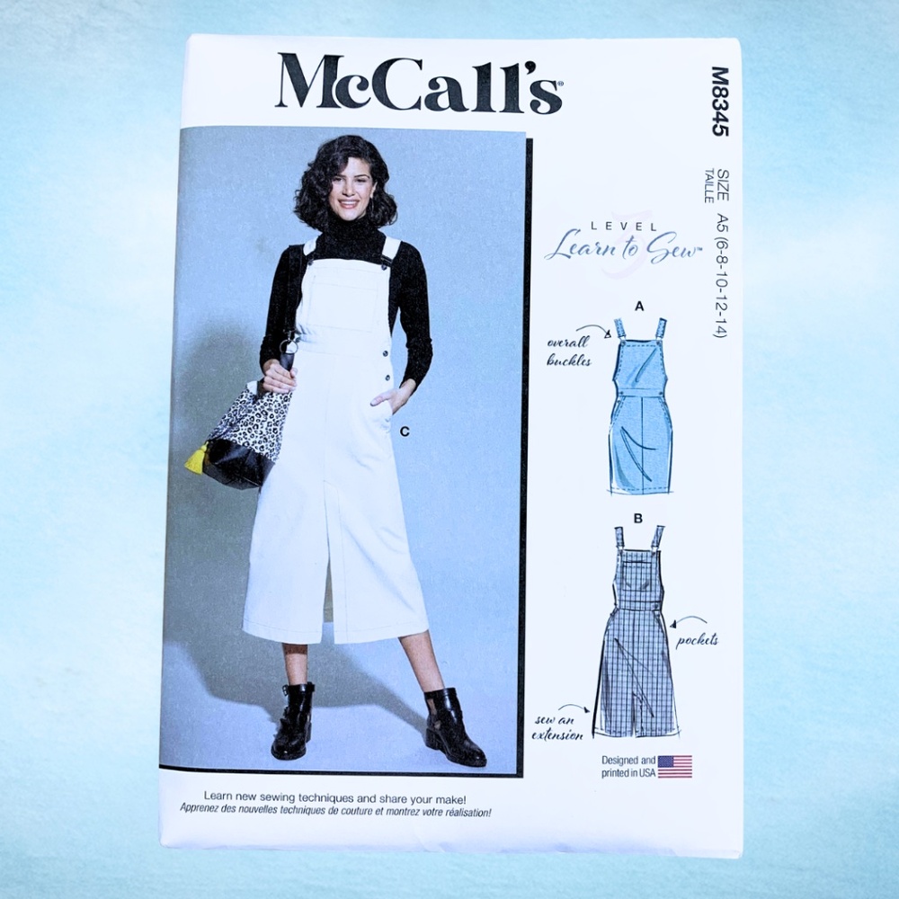 NEW McCalls M8345 Jumper Sewing Pattern UNOPENED